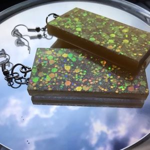 ☀️block of sunshine☀️ resin yellow dangle earrings